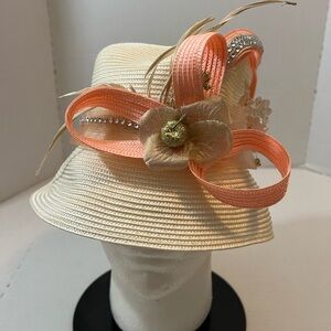 Elegant Cream and Peach Women's Hat